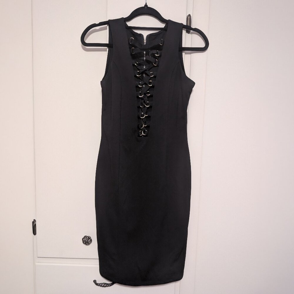 Akira Black Plunge Dress (L)
